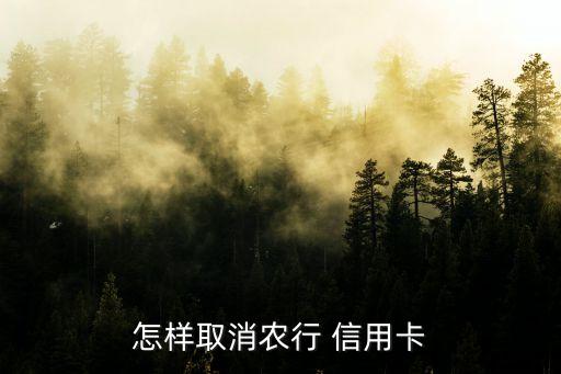 怎样取消农行 信用卡