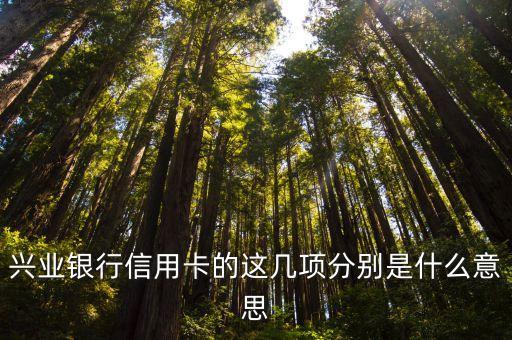 兴业银行信用卡的这几项分别是什么意思