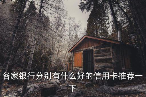各家银行分别有什么好的信用卡推荐一下