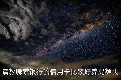 请教哪家银行的信用卡比较好养提额快