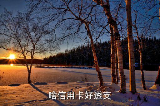 啥信用卡好透支