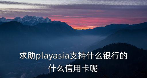 求助playasia支持什么银行的什么信用卡呢