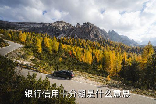 银行信用卡分期是什么意思