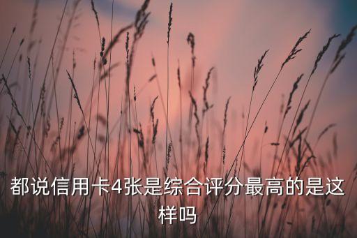 都说信用卡4张是综合评分最高的是这样吗