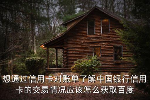 想通过信用卡对账单了解中国银行信用卡的交易情况应该怎么获取百度
