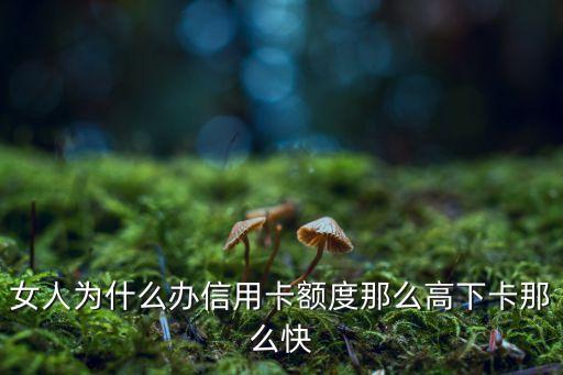 女人为什么办信用卡额度那么高下卡那么快