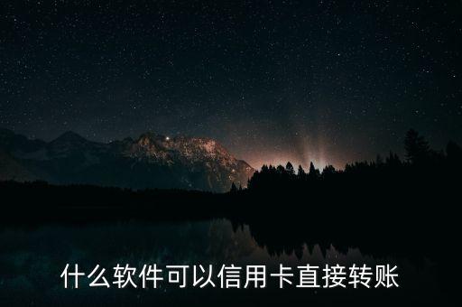 什么软件可以信用卡直接转账