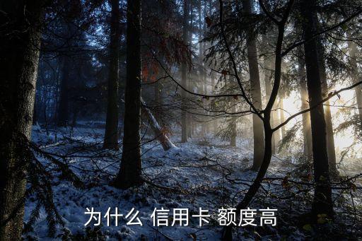 为什么 信用卡 额度高
