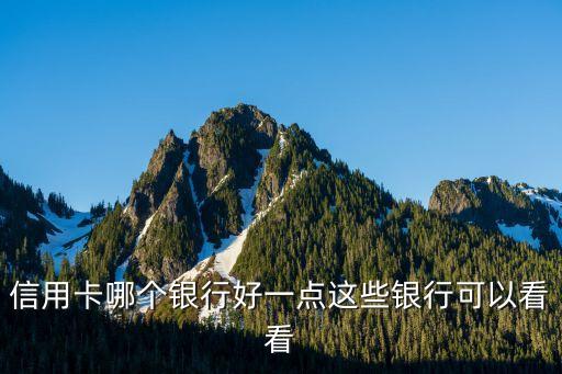 信用卡哪个银行好一点这些银行可以看看