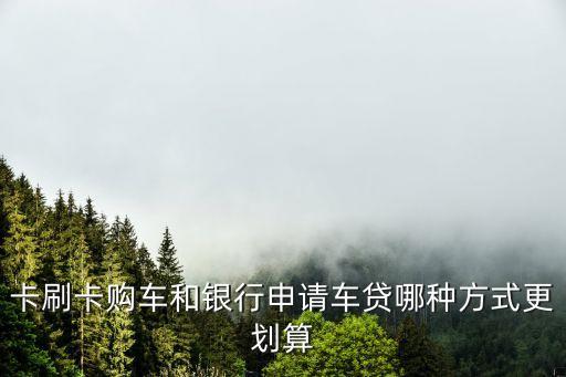 卡刷卡购车和银行申请车贷哪种方式更划算