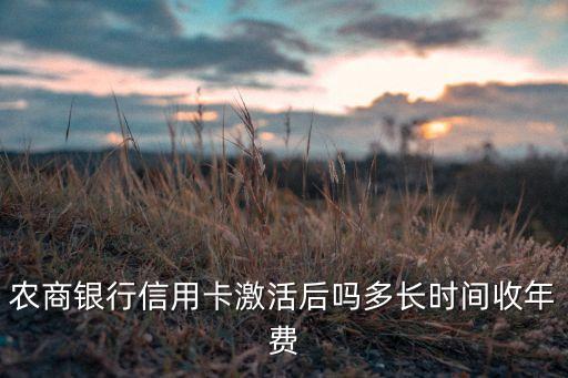农商银行信用卡激活后吗多长时间收年费
