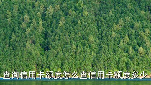 查询信用卡额度怎么查信用卡额度多少