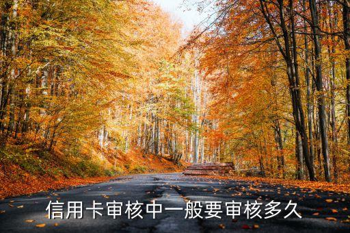 信用卡审核中一般要审核多久