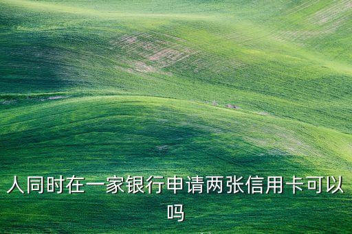 人同时在一家银行申请两张信用卡可以吗