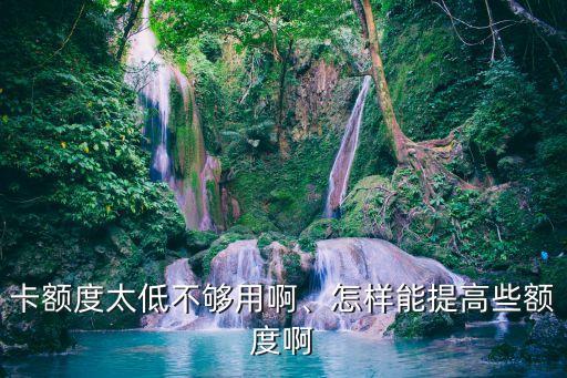 卡额度太低不够用啊、怎样能提高些额度啊