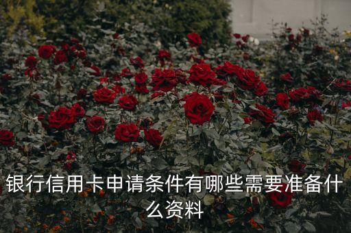 银行信用卡申请条件有哪些需要准备什么资料