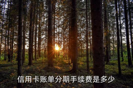 信用卡账单分期手续费是多少
