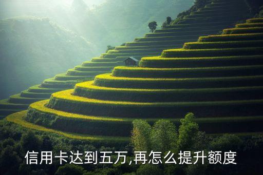 信用卡达到五万,再怎么提升额度