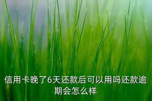 信用卡晚了6天还款后可以用吗还款逾期会怎么样