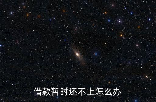 借款暂时还不上怎么办