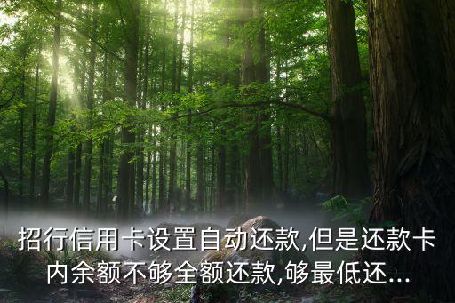 招行信用卡设置自动还款,但是还款卡内余额不够全额还款,够最低还...