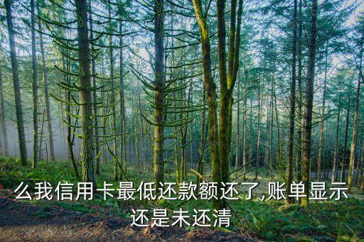 么我信用卡最低还款额还了,账单显示还是未还清