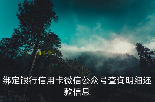 绑定银行信用卡微信公众号查询明细还款信息