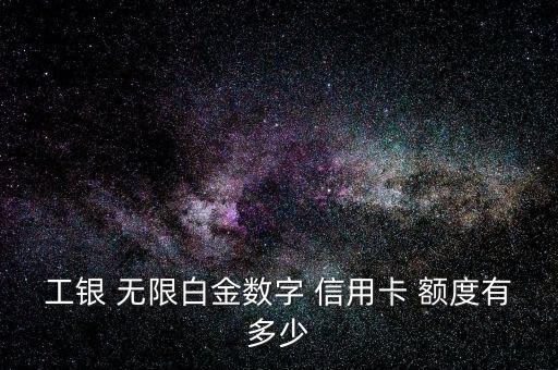 工银 无限白金数字 信用卡 额度有多少