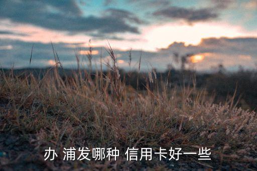 办 浦发哪种 信用卡好一些