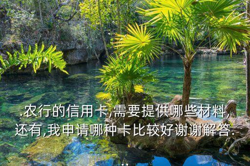 .农行的信用卡,需要提供哪些材料,还有,我申请哪种卡比较好谢谢解答...