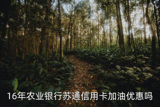 16年农业银行苏通信用卡加油优惠吗