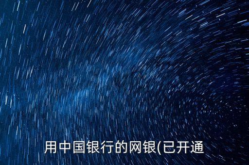 用中国银行的网银(已开通