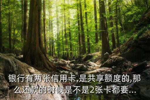 银行有两张信用卡,是共享额度的,那么还款的时候是不是2张卡都要...