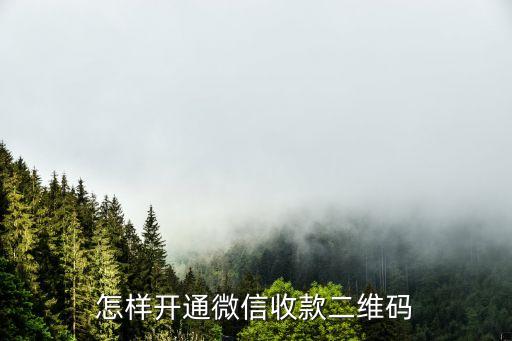 怎样开通微信收款二维码