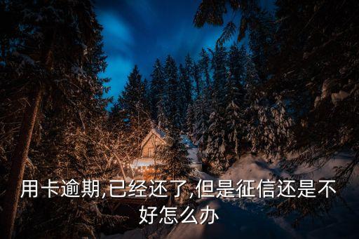 用卡逾期,已经还了,但是征信还是不好怎么办