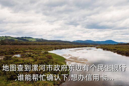 地图查到漯河市政府东边有个民生银行,谁能帮忙确认下,想办信用卡...