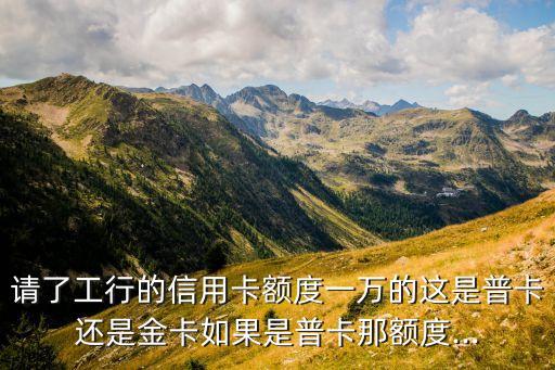 请了工行的信用卡额度一万的这是普卡还是金卡如果是普卡那额度...