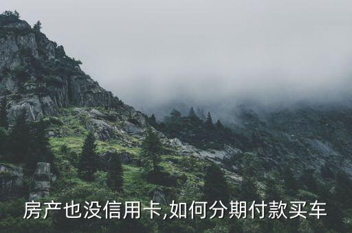 房产也没信用卡,如何分期付款买车