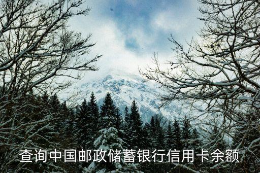 查询中国邮政储蓄银行信用卡余额