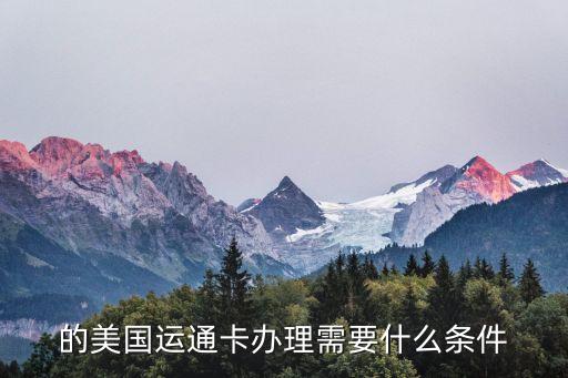 的美国运通卡办理需要什么条件