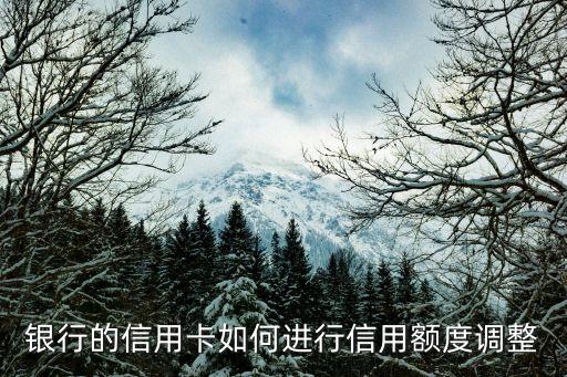 银行的信用卡如何进行信用额度调整