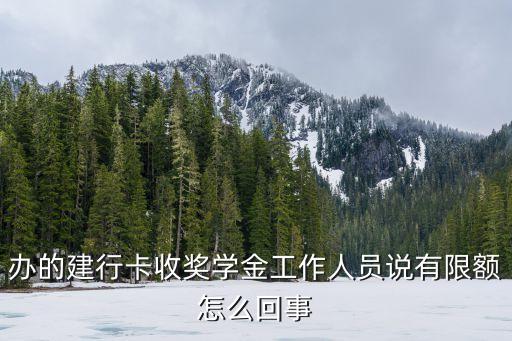办的建行卡收奖学金工作人员说有限额怎么回事