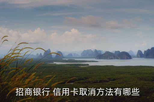  招商银行 信用卡取消方法有哪些