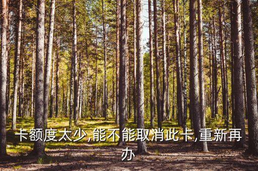 卡额度太少,能不能取消此卡,重新再办