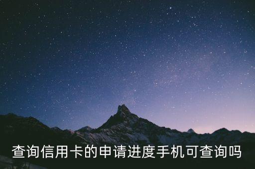 查询信用卡的申请进度手机可查询吗