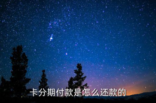 卡分期付款是怎么还款的