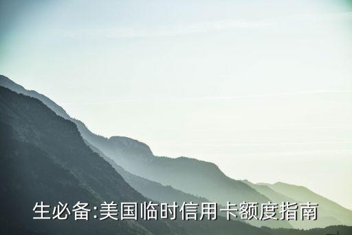 生必备:美国临时信用卡额度指南
