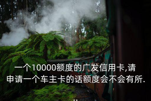 一个10000额度的广发信用卡,请申请一个车主卡的话额度会不会有所...