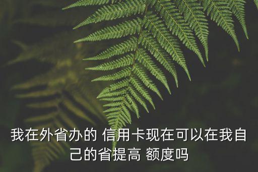 我在外省办的 信用卡现在可以在我自己的省提高 额度吗