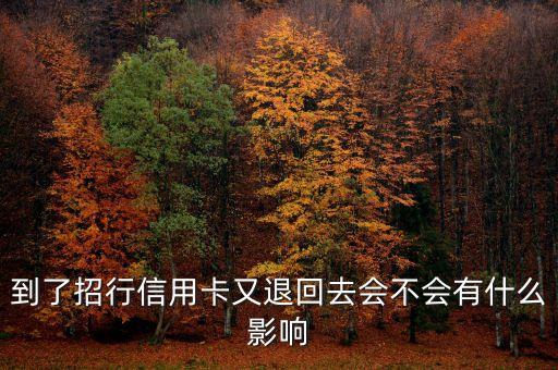 到了招行信用卡又退回去会不会有什么影响